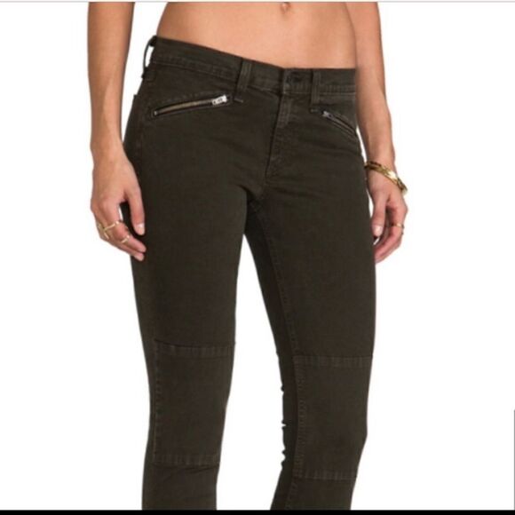 Rag & Bone Ridley Moto Wax Skinny Dark Olive Jean - Picture 12 of 12